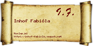 Inhof Fabióla névjegykártya